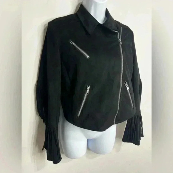 Torrid Suede Fringe Moto Jacket Size Medium - Picture 3 of 7